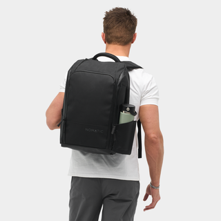 Nomatic Travel Pack 20L backpack being worn showing comfortable shoulder strap fit