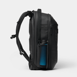 Black NOMATIC McKinnon Camera Pack 35L V2 backpack, front compartment open