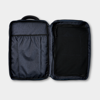 Nomatic Travel Pack 14L navy front angle showing streamlined design