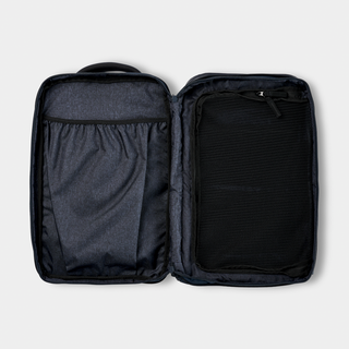 Nomatic Travel Pack 20L navy expanded showing clamshell packing opening#color_navy